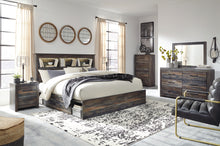 Load image into Gallery viewer, Drystan King Bookcase Bed with 2 Storage Drawers with Mirrored Dresser, Chest and Nightstand
