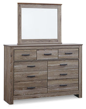 Load image into Gallery viewer, Zelen Queen/Full Panel Headboard with Mirrored Dresser and 2 Nightstands
