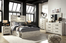 Load image into Gallery viewer, Cambeck Queen Panel Bed with 2 Storage Drawers with Mirrored Dresser, Chest and 2 Nightstands
