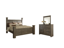 Load image into Gallery viewer, Juararo King Poster Bed with Mirrored Dresser
