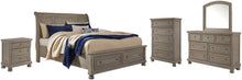 Load image into Gallery viewer, Lettner California King Sleigh Bed with Mirrored Dresser, Chest and Nightstand
