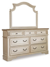 Load image into Gallery viewer, Realyn Queen Upholstered Bed with Mirrored Dresser and Chest
