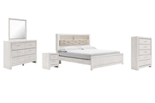 Load image into Gallery viewer, Altyra King Panel Bookcase Bed with Mirrored Dresser, Chest and Nightstand
