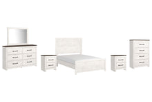 Load image into Gallery viewer, Gerridan Full Panel Bed with Mirrored Dresser, Chest and 2 Nightstands
