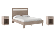 Load image into Gallery viewer, Flannia Queen Panel Platform Bed with 2 Nightstands
