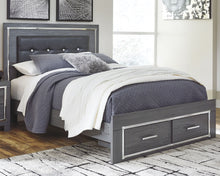 Load image into Gallery viewer, Lodanna Queen Panel Bed with 2 Storage Drawers with Mirrored Dresser and Nightstand
