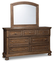 Load image into Gallery viewer, Flynnter  Panel Bed With 2 Storage Drawers With Mirrored Dresser, Chest And 2 Nightstands
