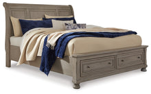 Load image into Gallery viewer, Lettner Queen Sleigh Bed with 2 Storage Drawers with Mirrored Dresser, Chest and Nightstand
