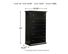 Load image into Gallery viewer, Maribel Twin Panel Headboard with Mirrored Dresser and Chest
