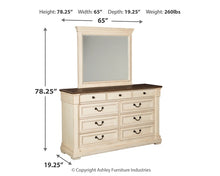 Load image into Gallery viewer, Bolanburg King Panel Bed with Mirrored Dresser

