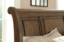 Load image into Gallery viewer, Flynnter  Sleigh Bed With 2 Storage Drawers With Mirrored Dresser, Chest And Nightstand
