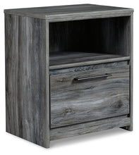 Load image into Gallery viewer, Baystorm Queen Panel Bed with 2 Storage Drawers with Mirrored Dresser and Nightstand
